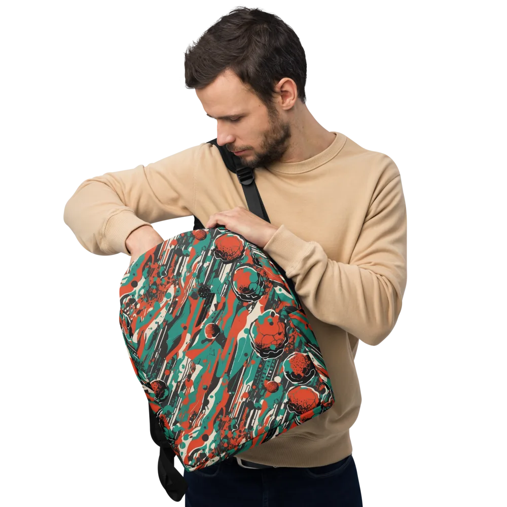 Teal Static on Minimalist Backpack — Front