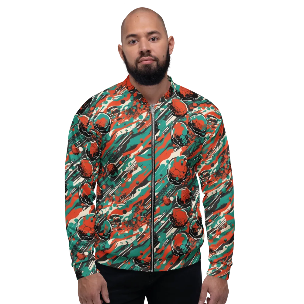 Teal Static on Bomber Jacket — Front