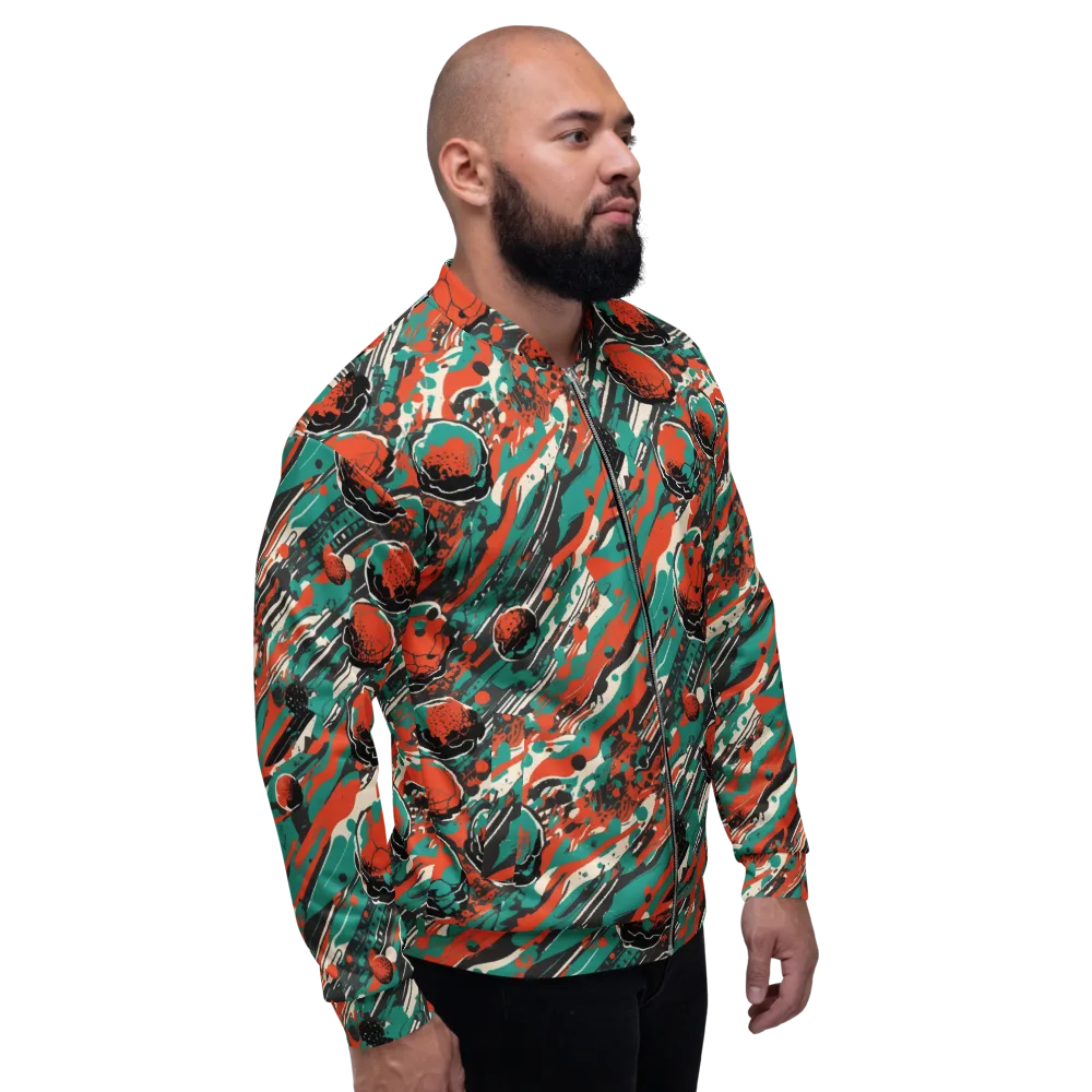 Teal Static on Bomber Jacket — Right