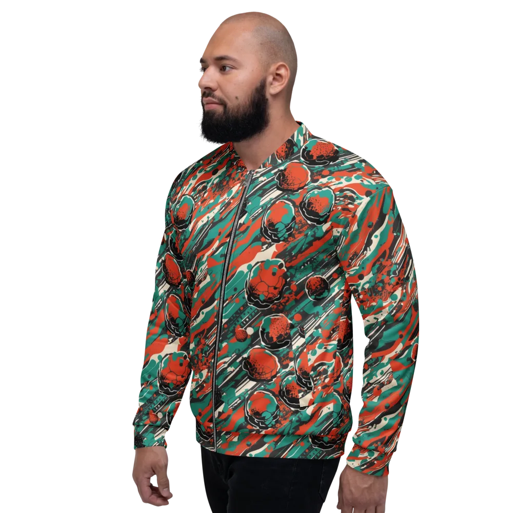 Teal Static on Bomber Jacket — Left
