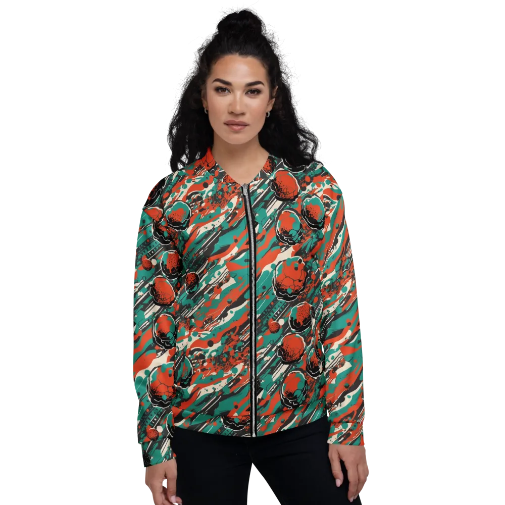 Teal Static on Bomber Jacket — Front