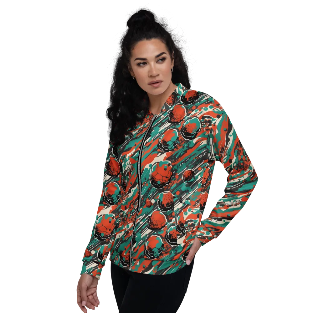 Teal Static on Bomber Jacket — Left