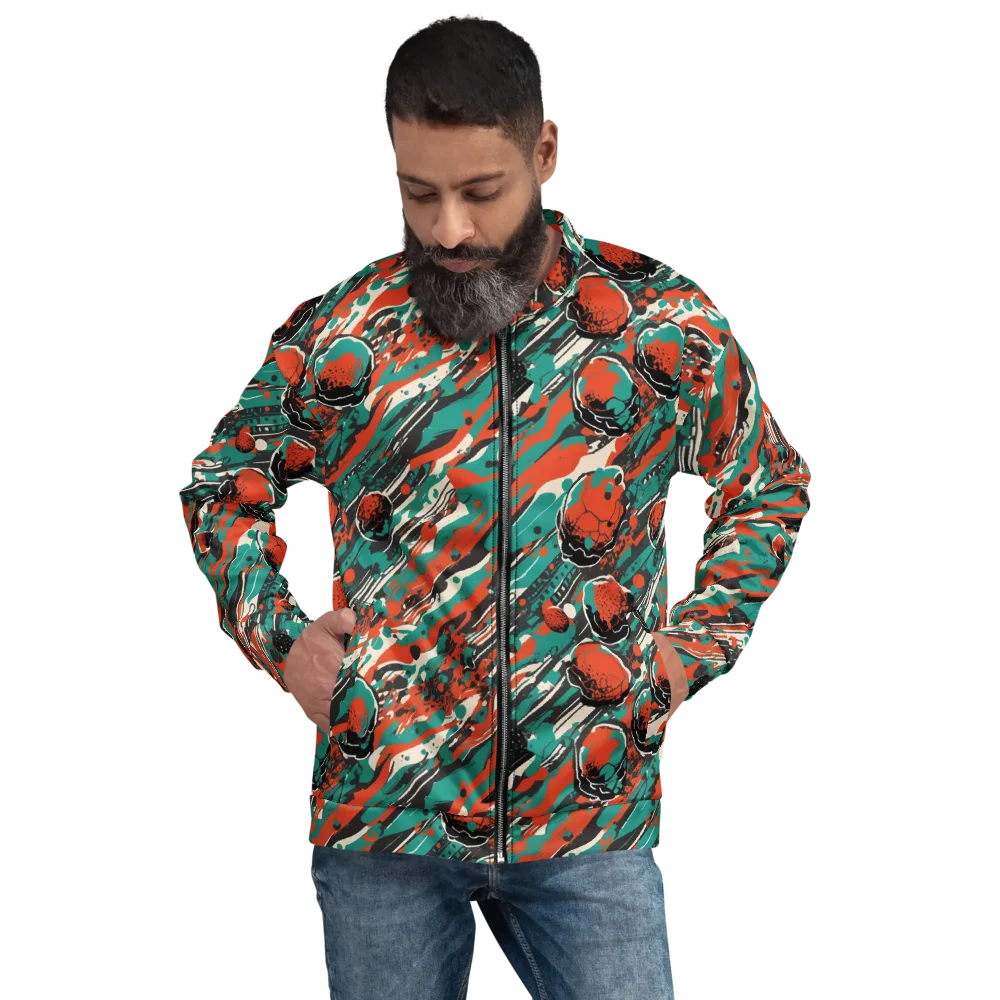 Teal Static on Bomber Jacket — Front