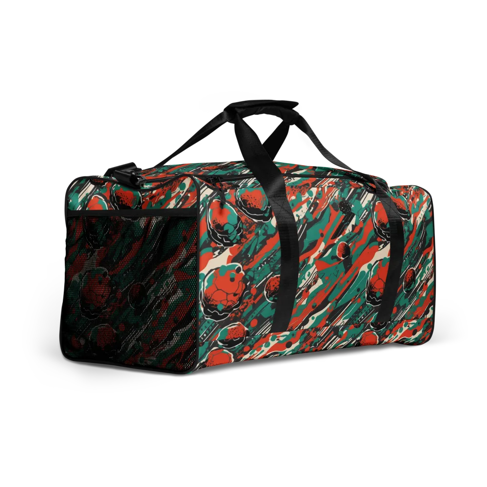 Teal Static on Duffle Bag — Right Front