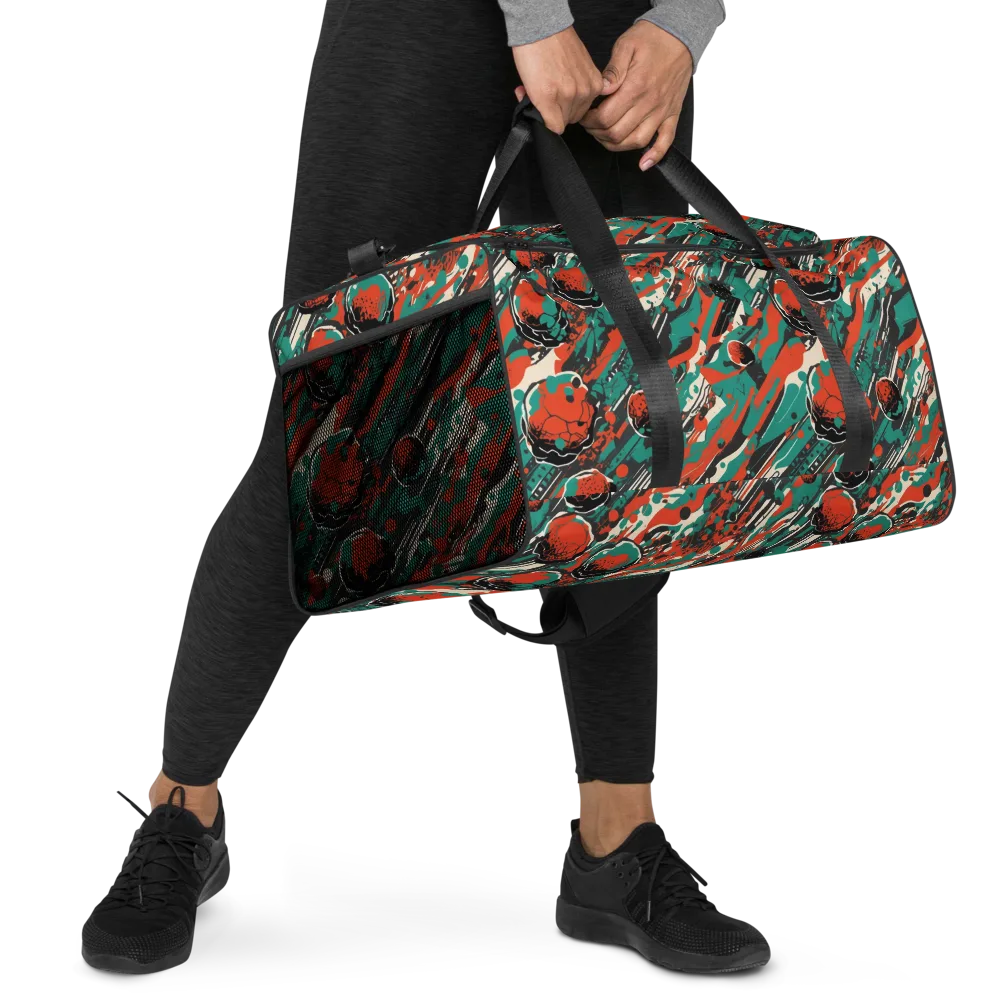 Teal Static on Duffle Bag — Right Front