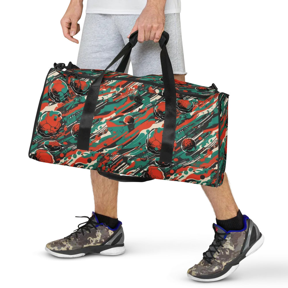 Teal Static on Duffle Bag — Front