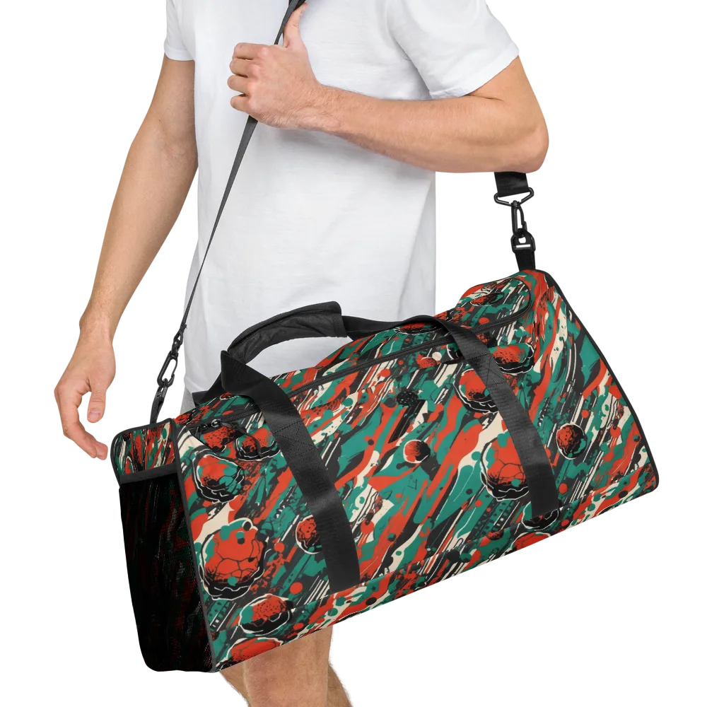Teal Static on Duffle Bag — Right Front