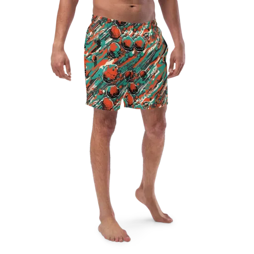 Teal Static on a Swim Trunks