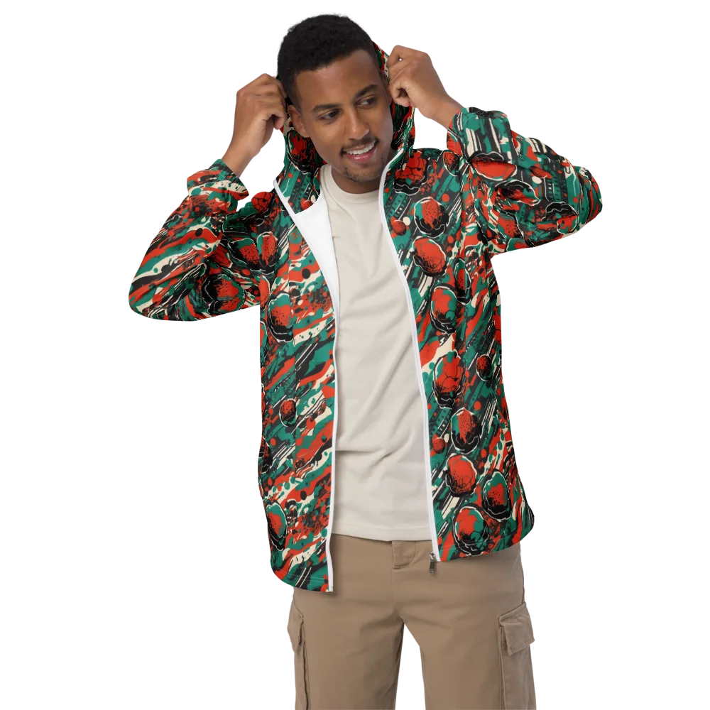 Teal Static on Men's Windbreaker — Front