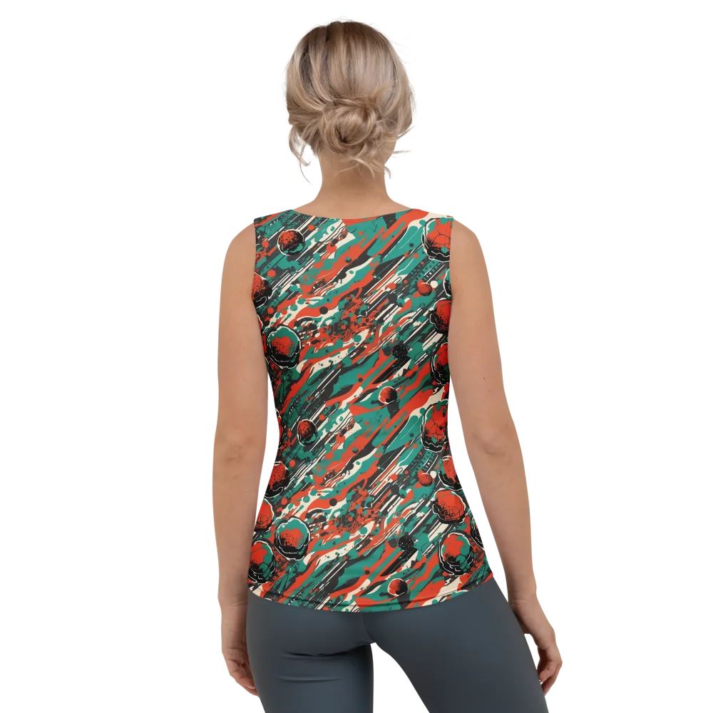 Teal Static on Women's Tank Top — Back