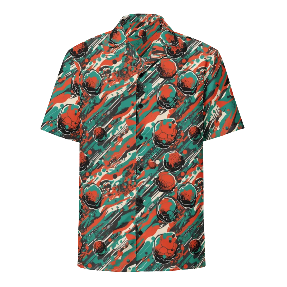 Teal Static on Button Shirt — Front