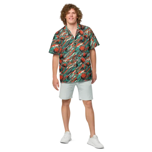 Teal Static on a Button Shirt
