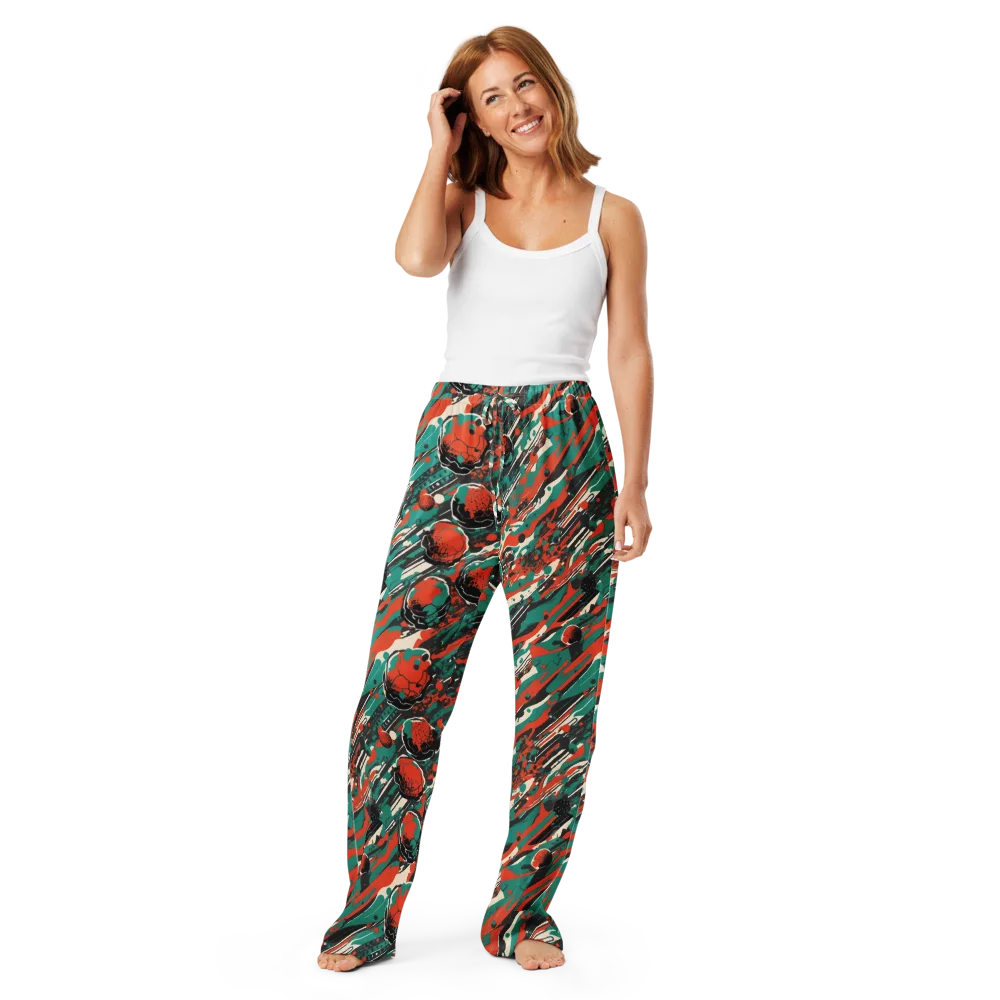 Teal Static on Women's Pajama Pants — Front