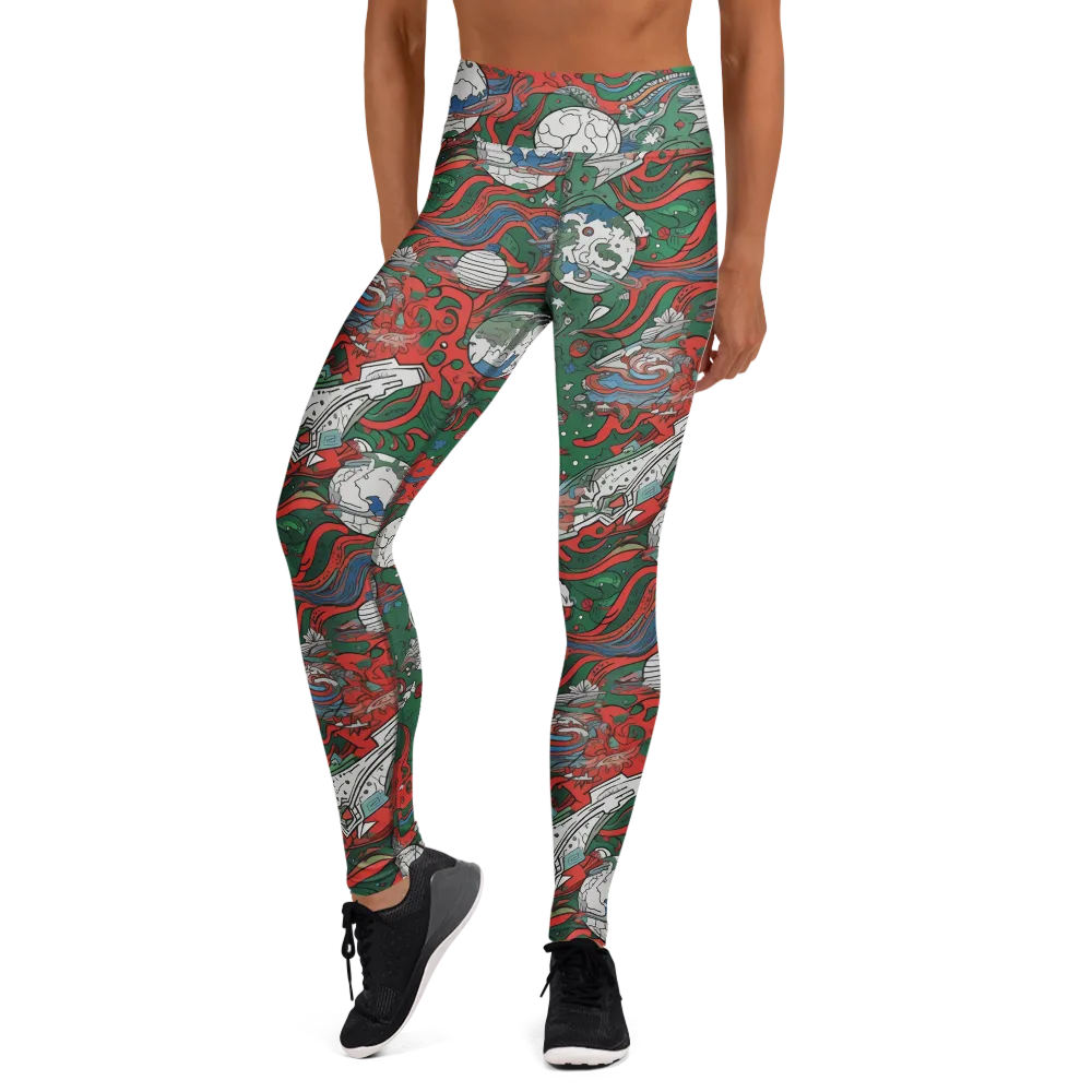 Cosmic Kraken on Yoga Leggings — Front