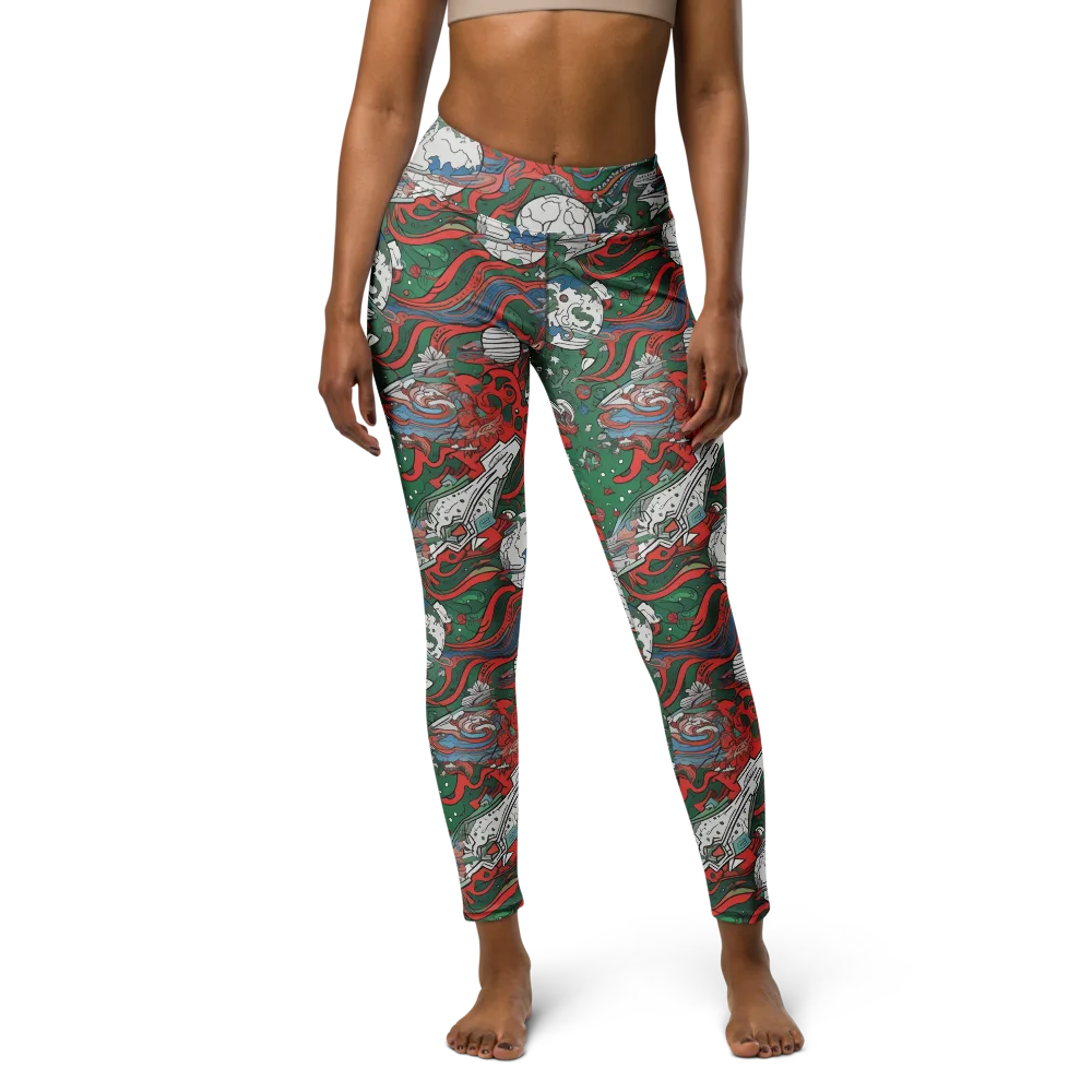 Cosmic Kraken on Yoga Leggings — Front