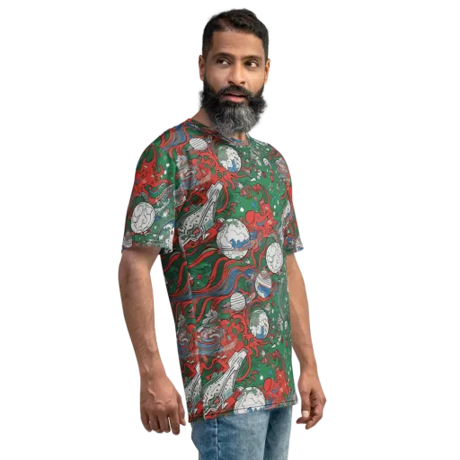 Cosmic Kraken on a Men's Crew Neck T-Shirt