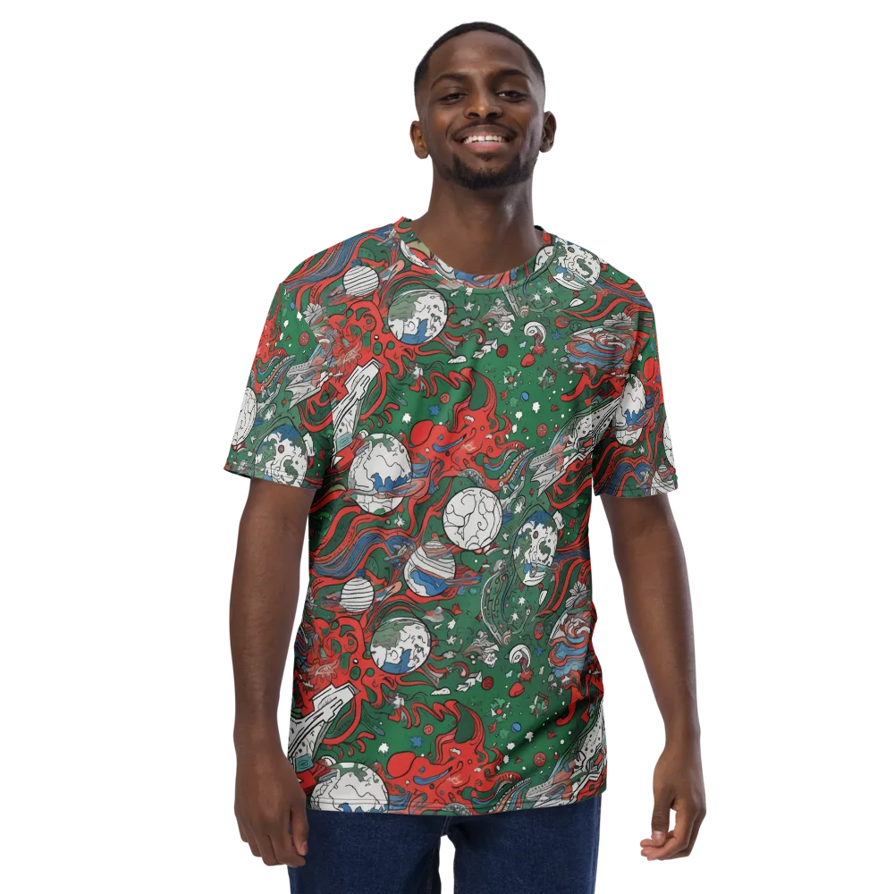 Cosmic Kraken on Men's Crew Neck T-Shirt — Front
