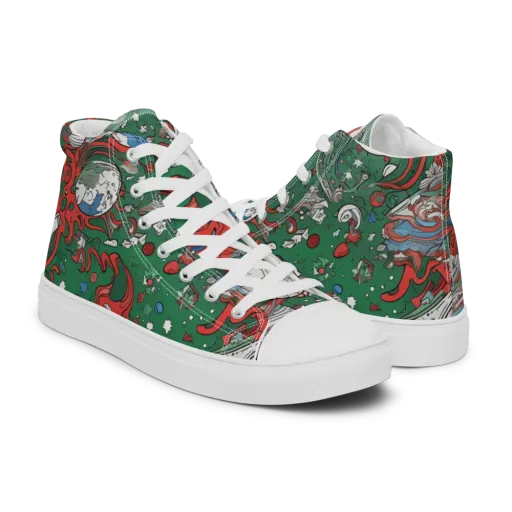 Cosmic Kraken on a Men's High Top Canvas Shoes