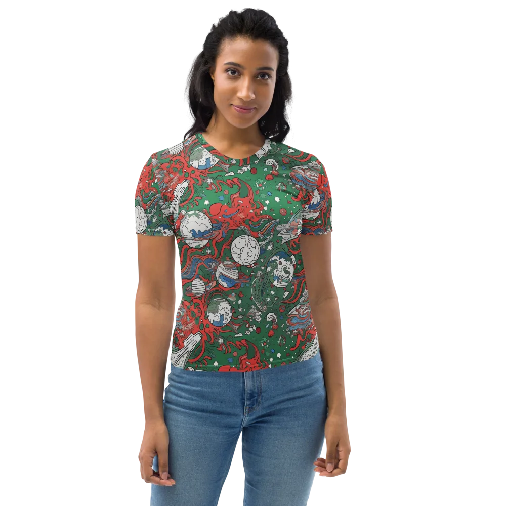 Cosmic Kraken on Women's Crew Neck T-Shirt — Front