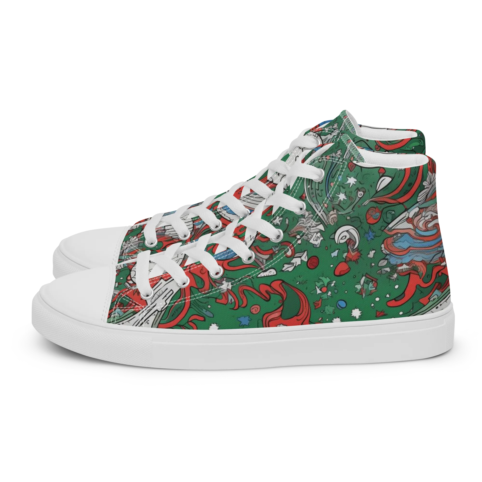 Cosmic Kraken on Women's High Top Canvas Shoes — Left