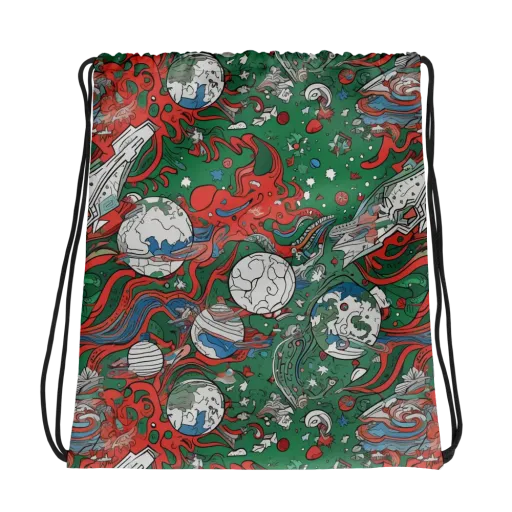 Cosmic Kraken on a Drawstring Bag