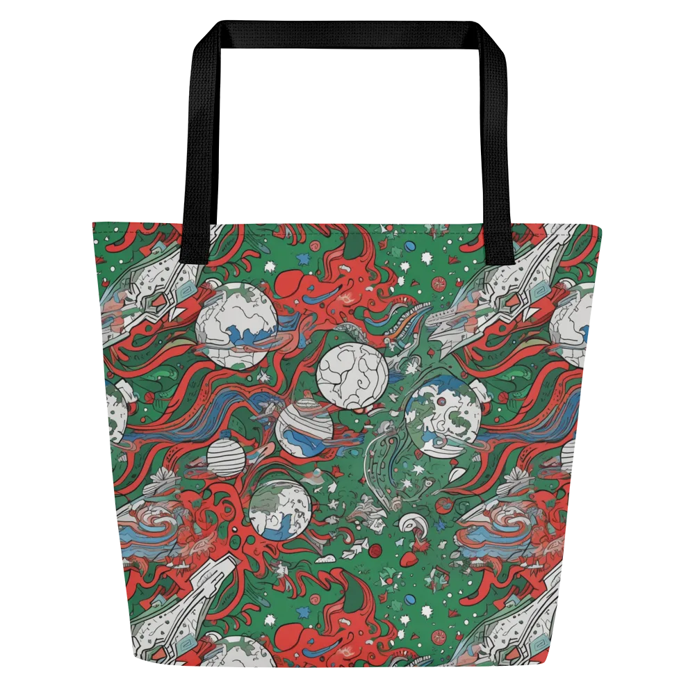 Cosmic Kraken on Large Tote Bag W/ Pocket — Front
