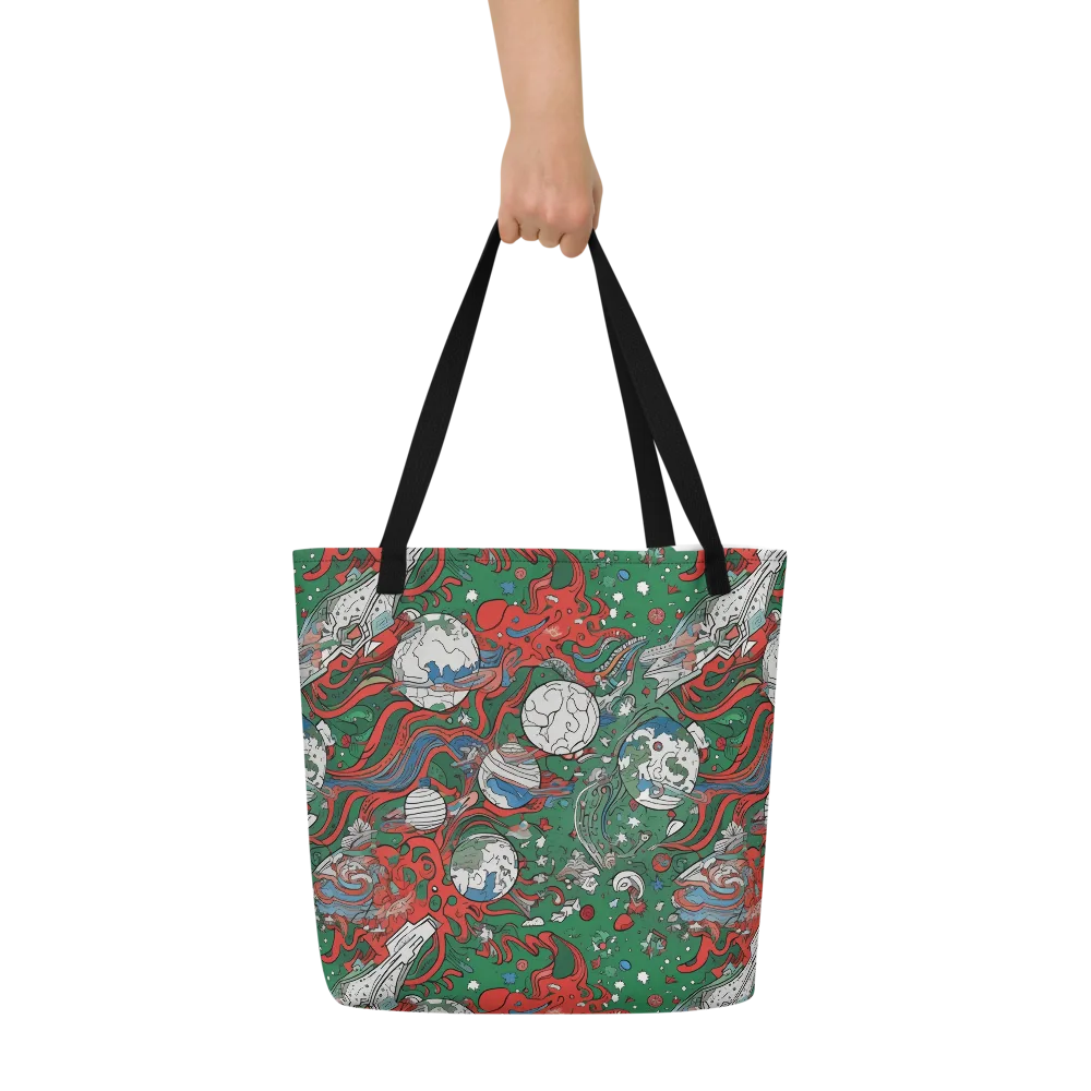 Cosmic Kraken on Large Tote Bag W/ Pocket — Front