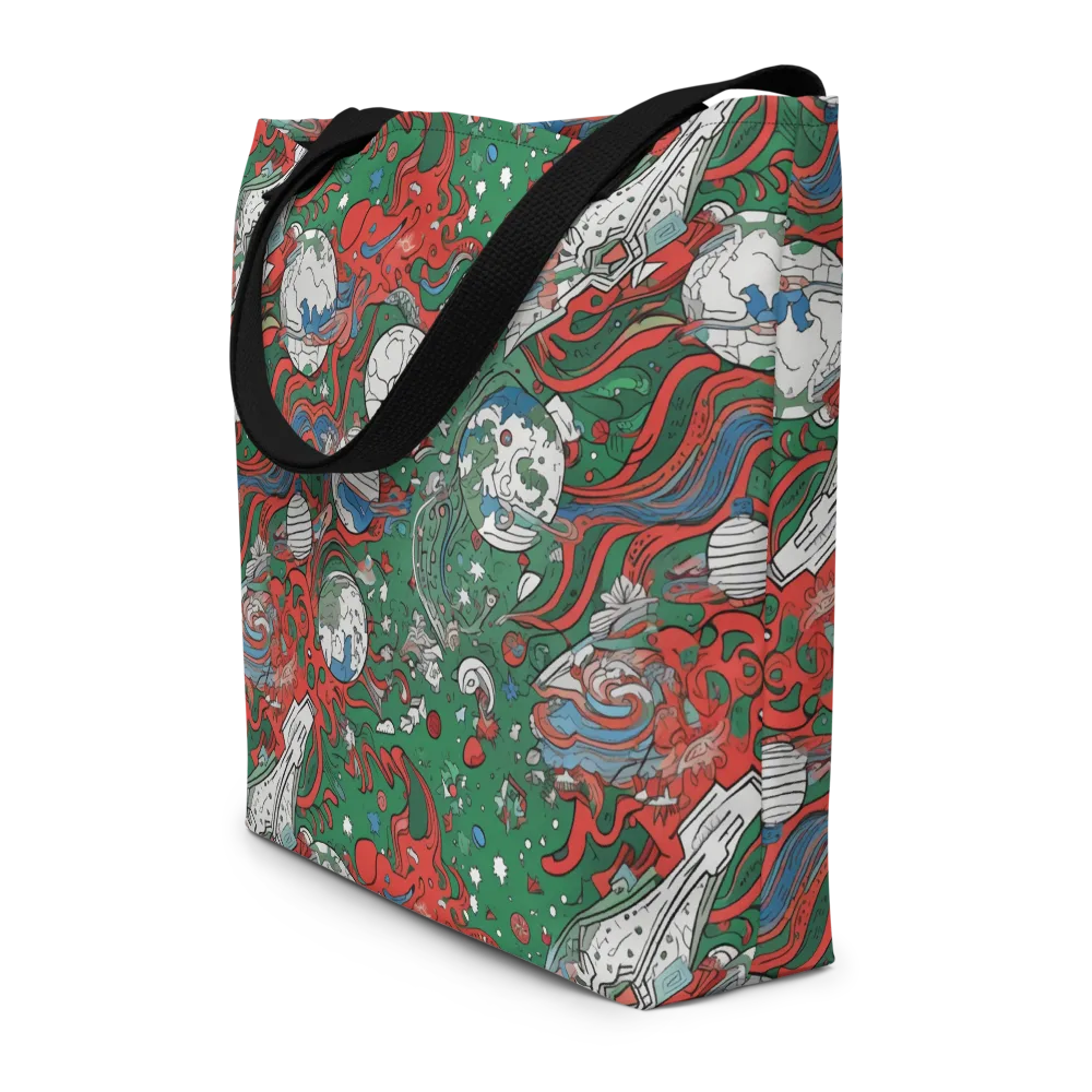 Cosmic Kraken on Large Tote Bag W/ Pocket — Front