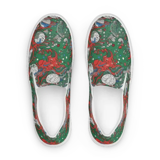 Cosmic Kraken on a Women's Slip-On Canvas Shoes