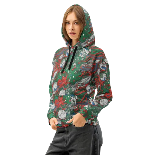 Cosmic Kraken on a Cotton Hoodie