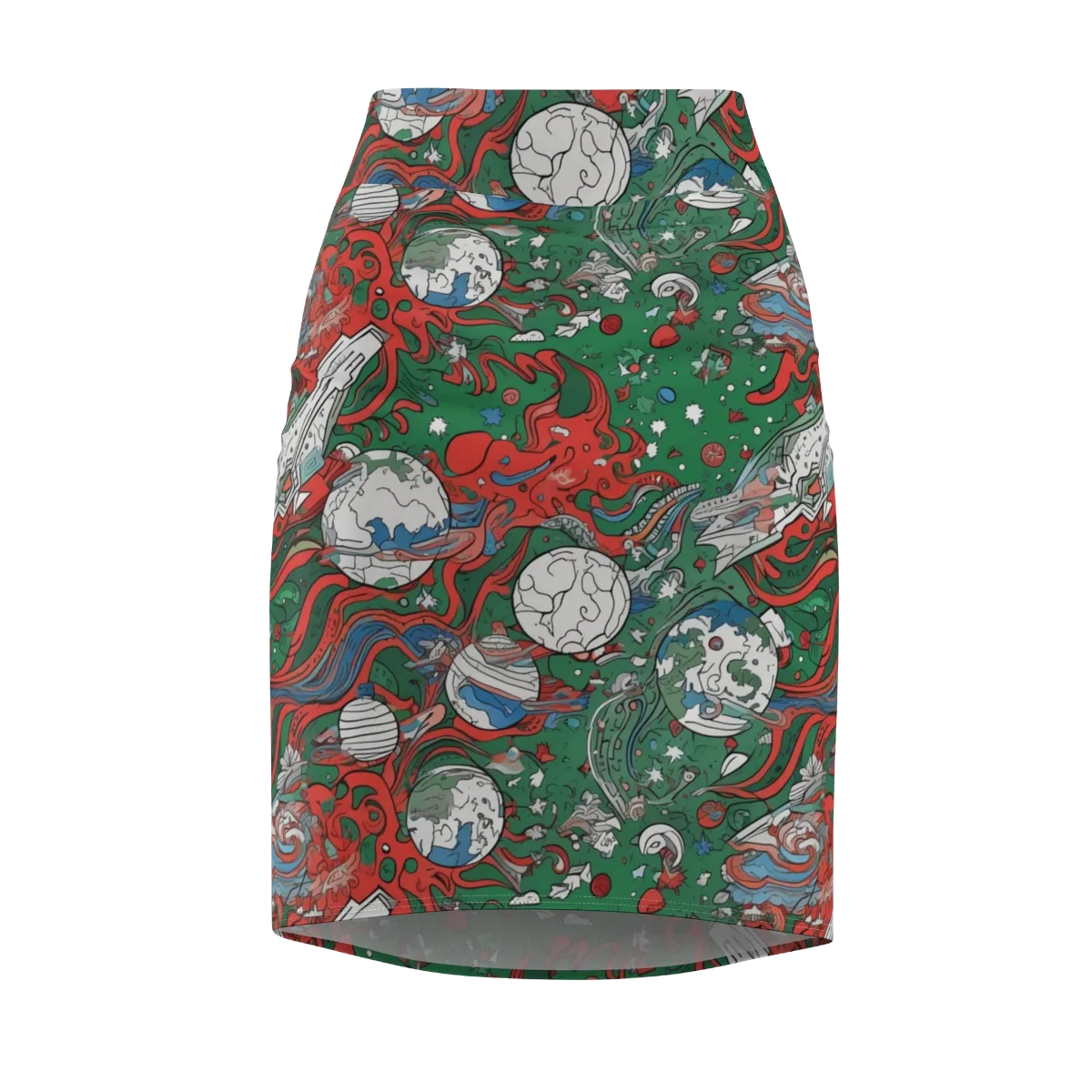 Cosmic Kraken on Pencil Skirt — Front