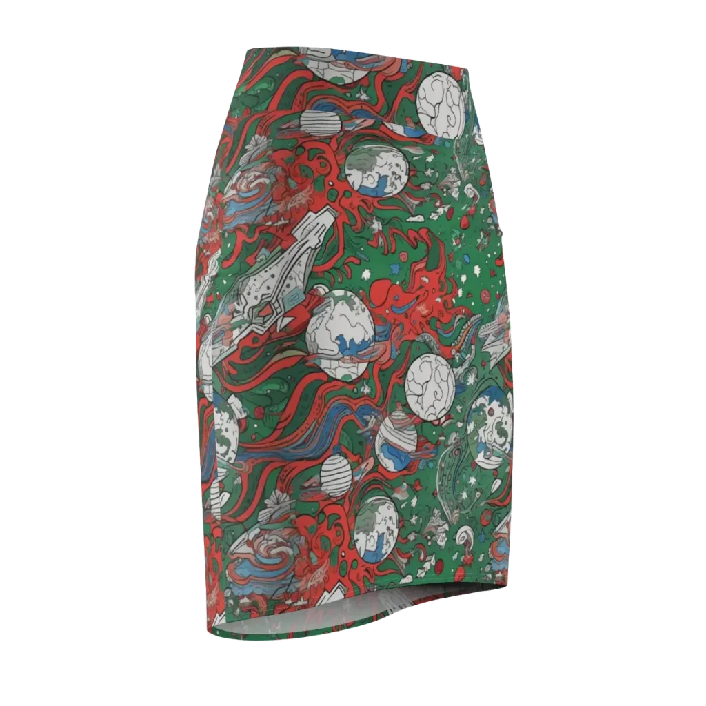 Cosmic Kraken on Pencil Skirt — Front Side