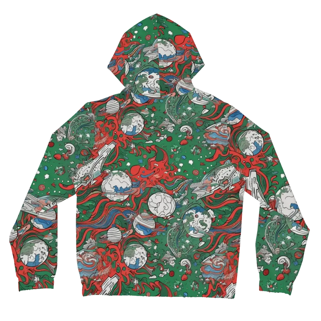 Cosmic Kraken on Women's Full-Zip Hoodie — Back