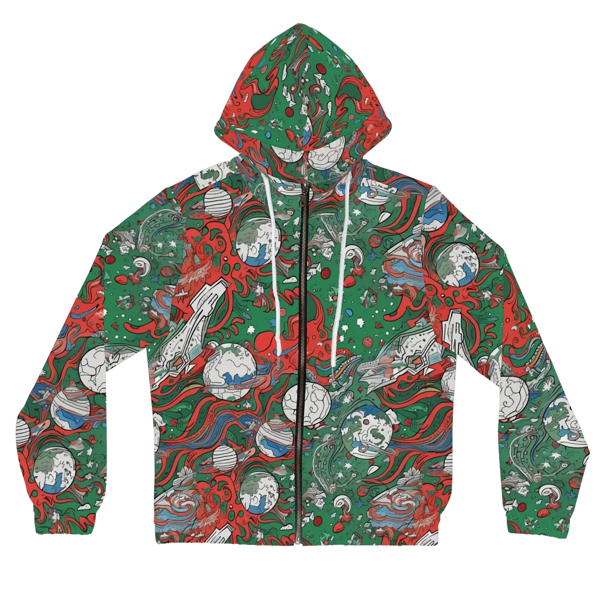 Cosmic Kraken on Women's Full-Zip Hoodie — Front