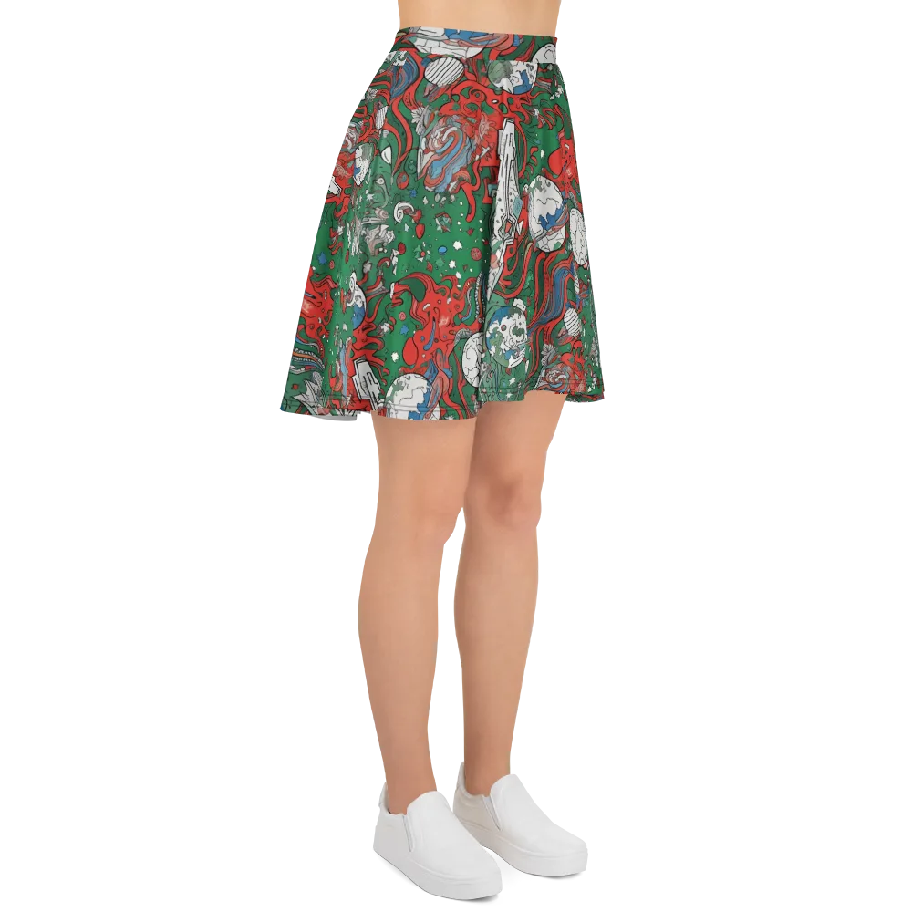 Cosmic Kraken on Skater Skirt — Right