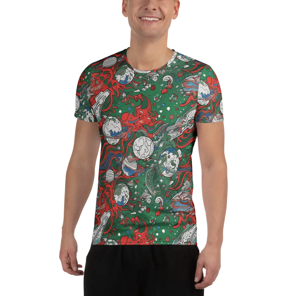 Cosmic Kraken on Men's Athletic T-Shirt — Front