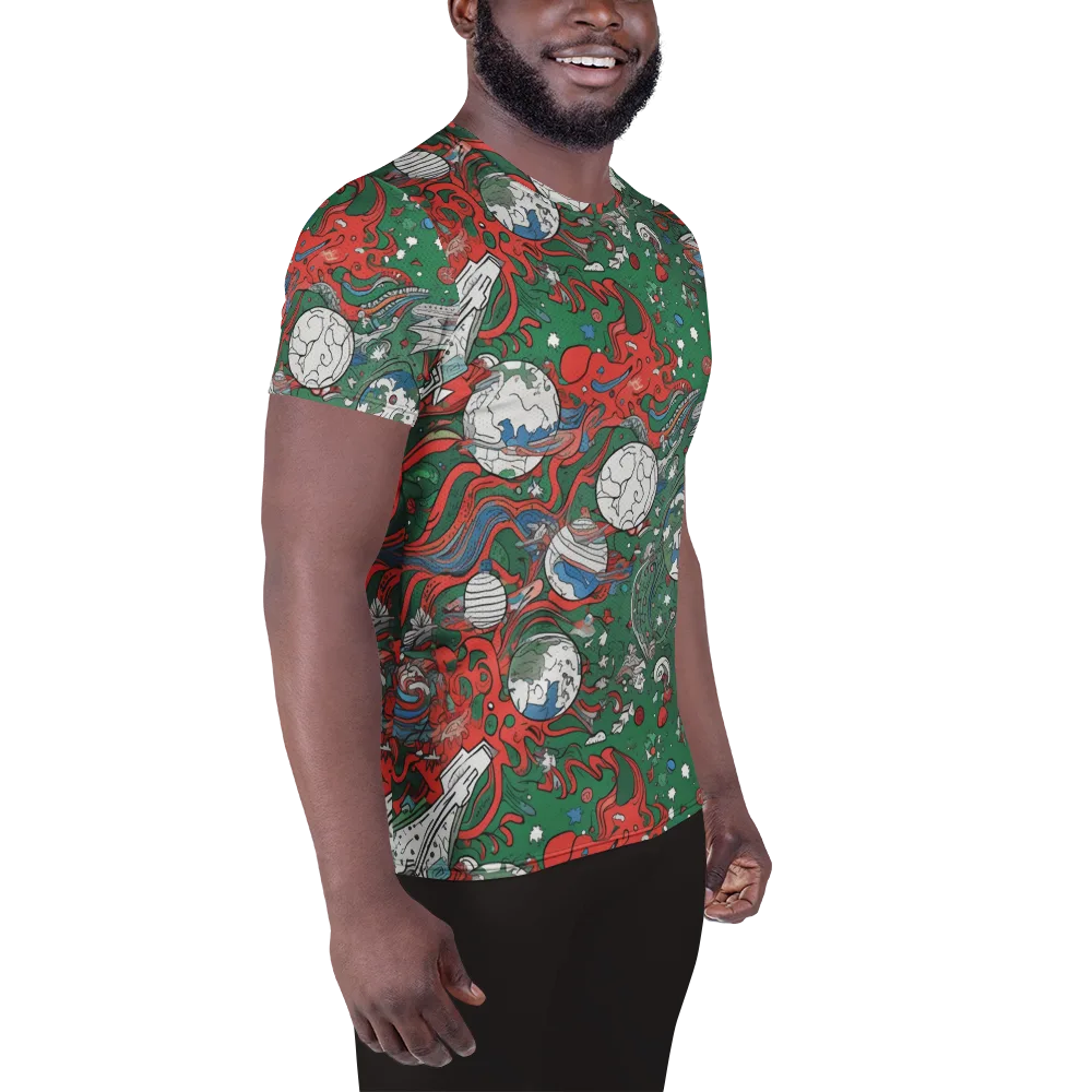 Cosmic Kraken on Men's Athletic T-Shirt — Right