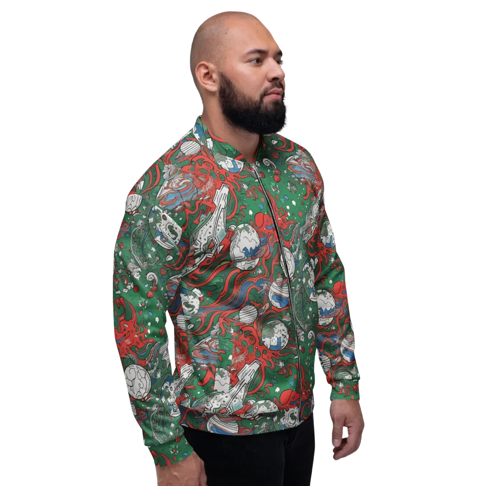 Cosmic Kraken on Bomber Jacket — Right