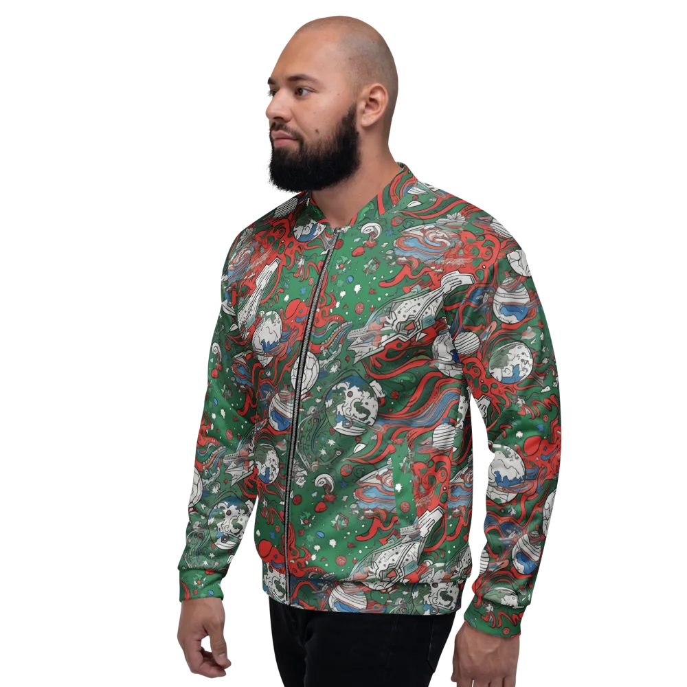 Cosmic Kraken on Bomber Jacket — Left