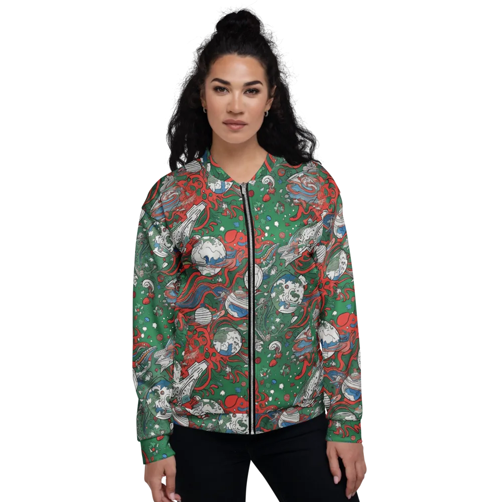 Cosmic Kraken on Bomber Jacket — Front
