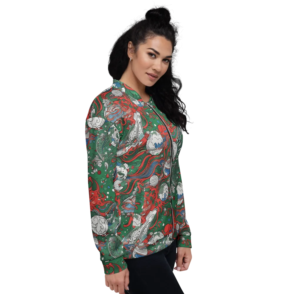 Cosmic Kraken on Bomber Jacket — Right