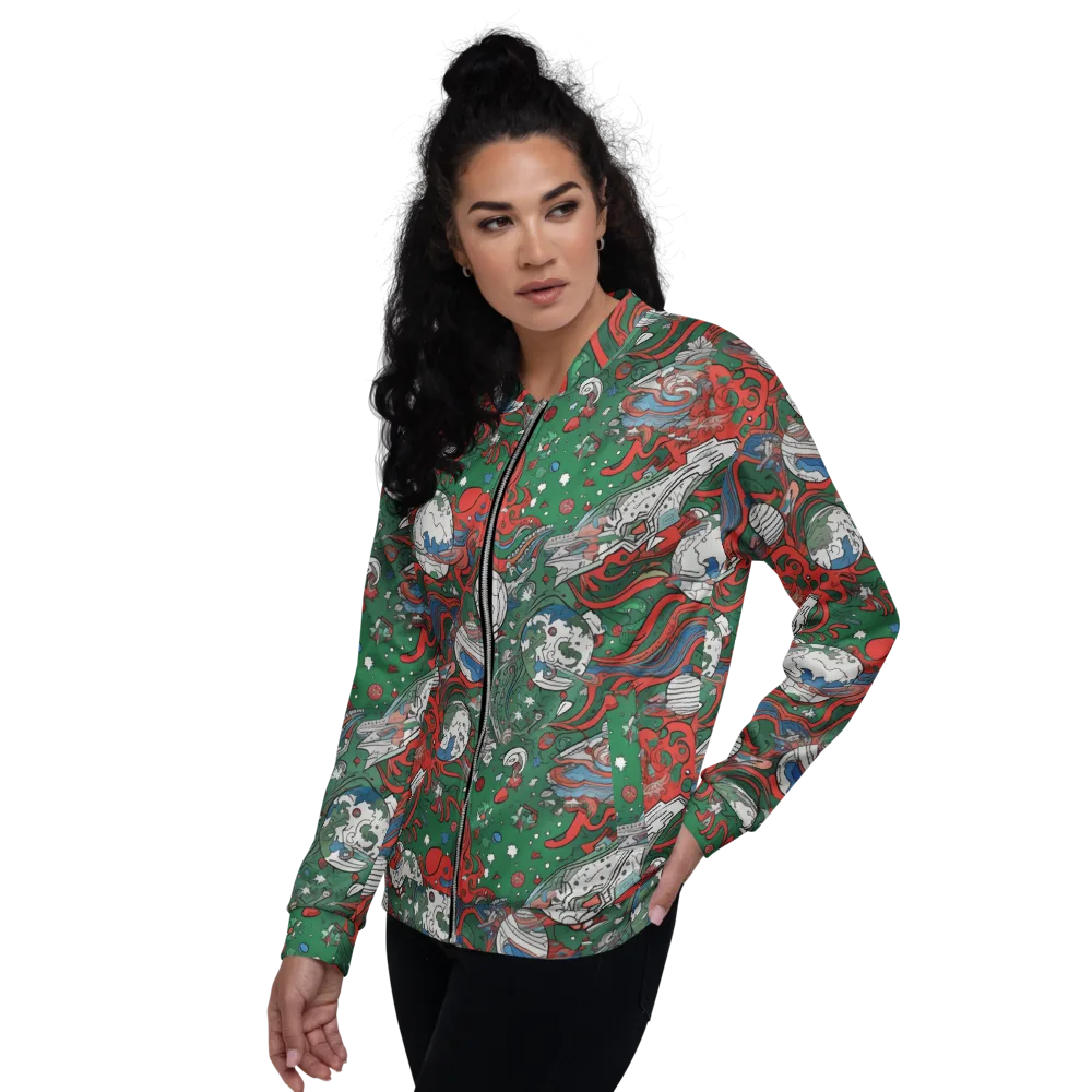 Cosmic Kraken on Bomber Jacket — Left