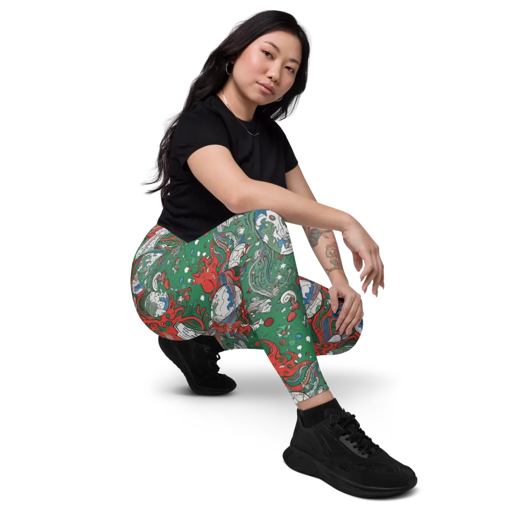 Cosmic Kraken on Leggings with Pockets — Right Front