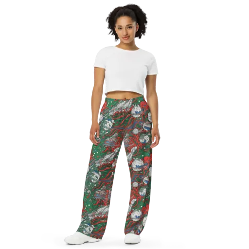 Cosmic Kraken on a Wide-Leg Pants