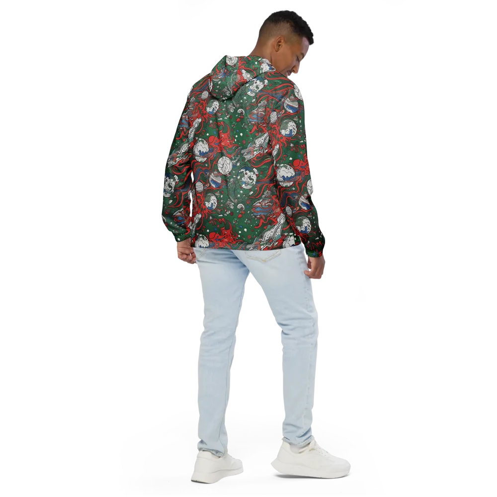 Cosmic Kraken on Men's Windbreaker — Back