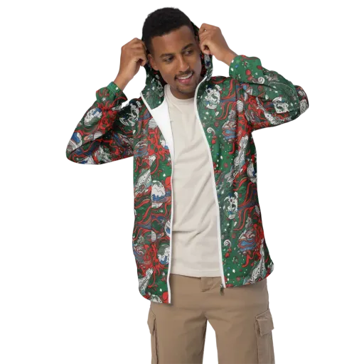 Cosmic Kraken on a Men's Windbreaker