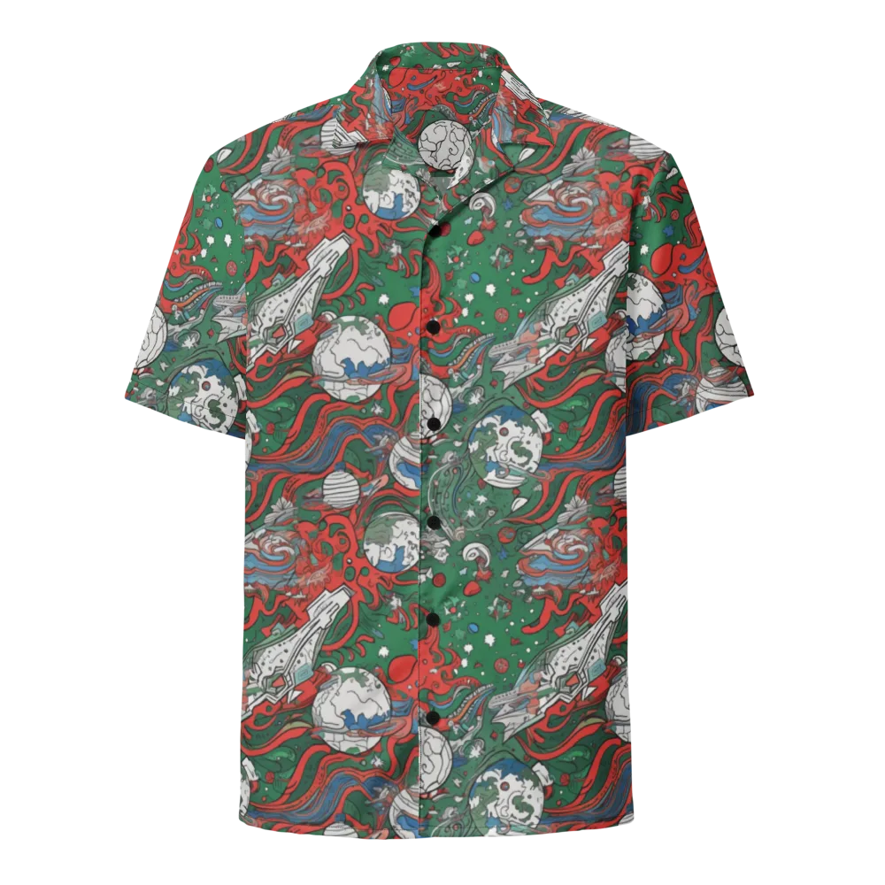 Cosmic Kraken on Button Shirt — Front