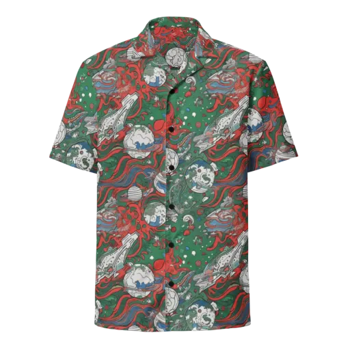 Cosmic Kraken on a Button Shirt