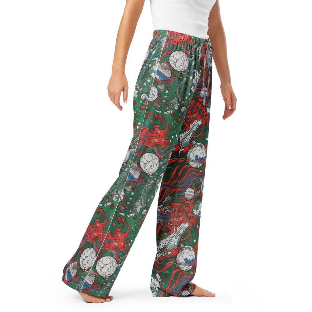 Cosmic Kraken on Women's Pajama Pants — Right Front