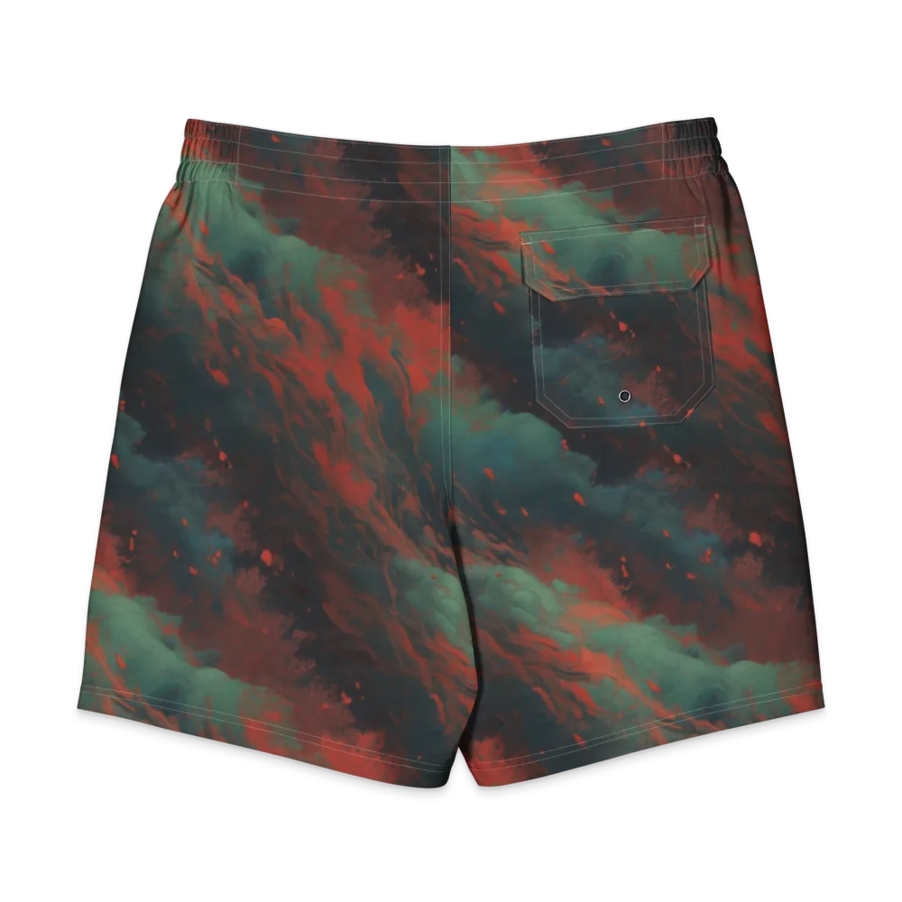 Verdigris Rush on Men's Board Shorts — Back